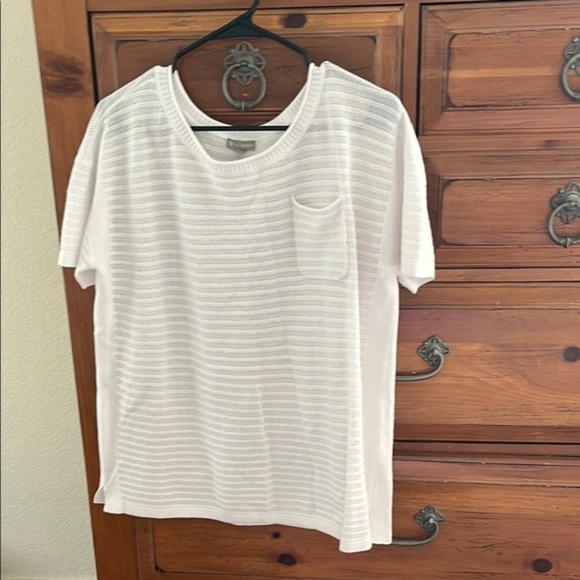 Talbots Elegant White Textured Knit Top EUC - Picture 1 of 8